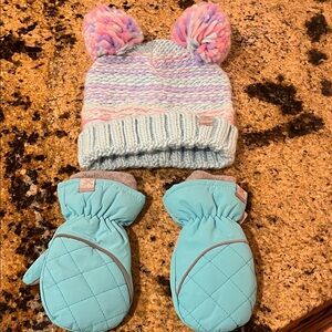 Kids Multicolor Knit Hat and Mittens Set from Zeroxposure kids 3-5 years old